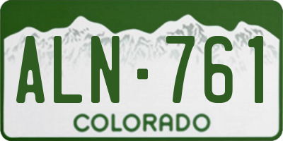 CO license plate ALN761