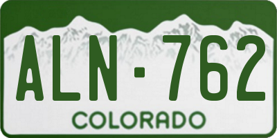CO license plate ALN762