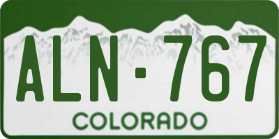 CO license plate ALN767