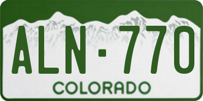 CO license plate ALN770