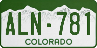 CO license plate ALN781