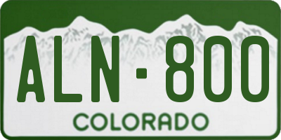 CO license plate ALN800
