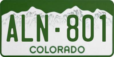 CO license plate ALN801