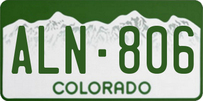 CO license plate ALN806