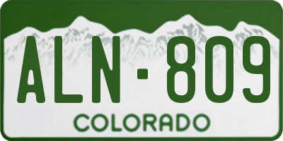 CO license plate ALN809