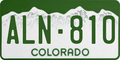 CO license plate ALN810