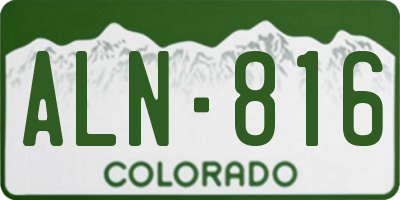 CO license plate ALN816