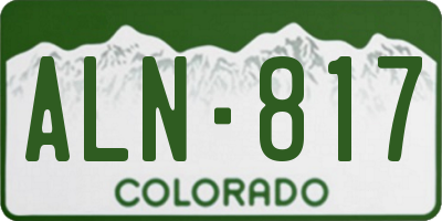 CO license plate ALN817