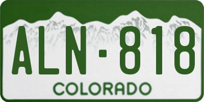 CO license plate ALN818