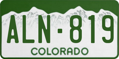 CO license plate ALN819