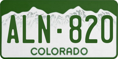 CO license plate ALN820
