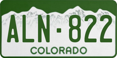 CO license plate ALN822