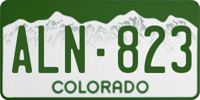 CO license plate ALN823