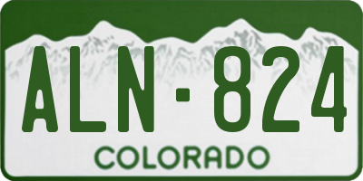 CO license plate ALN824