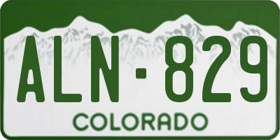 CO license plate ALN829