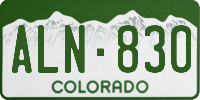 CO license plate ALN830