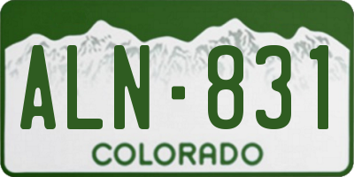 CO license plate ALN831