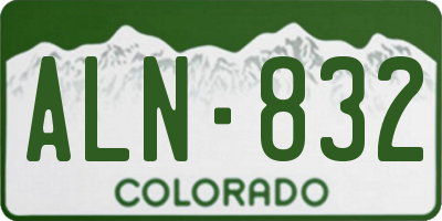 CO license plate ALN832