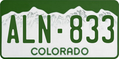 CO license plate ALN833