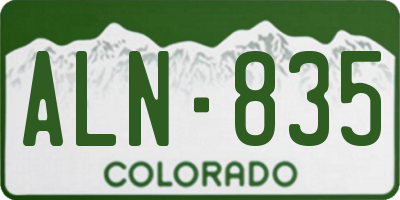 CO license plate ALN835