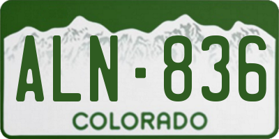 CO license plate ALN836