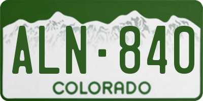 CO license plate ALN840