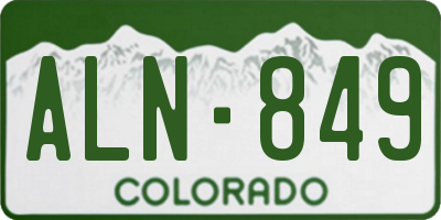 CO license plate ALN849