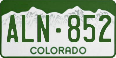 CO license plate ALN852