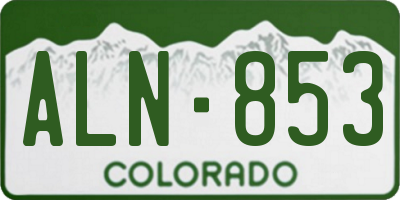 CO license plate ALN853