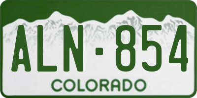 CO license plate ALN854