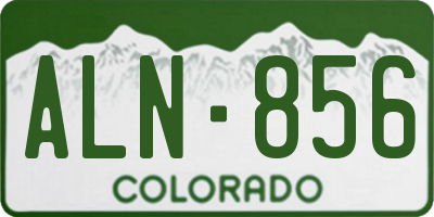 CO license plate ALN856