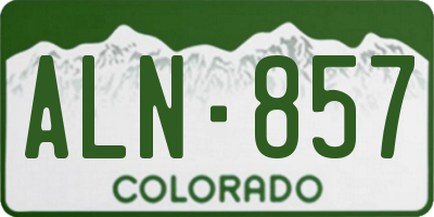 CO license plate ALN857