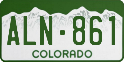 CO license plate ALN861