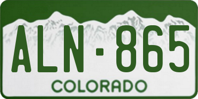 CO license plate ALN865