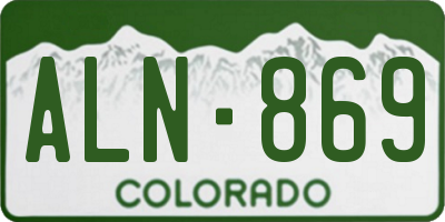 CO license plate ALN869
