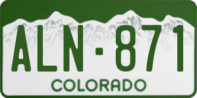 CO license plate ALN871
