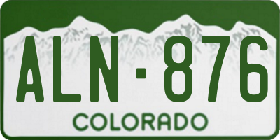 CO license plate ALN876