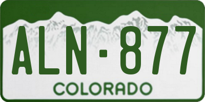 CO license plate ALN877