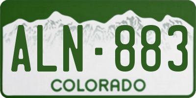 CO license plate ALN883