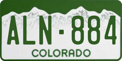 CO license plate ALN884