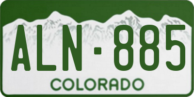 CO license plate ALN885