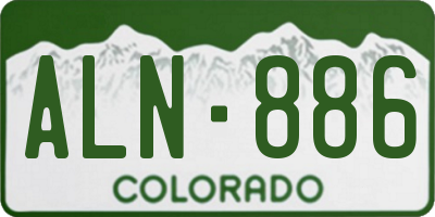 CO license plate ALN886