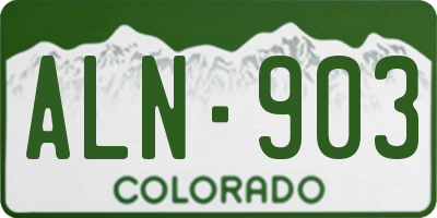 CO license plate ALN903