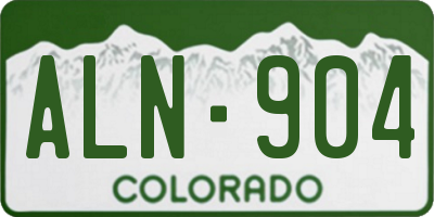 CO license plate ALN904