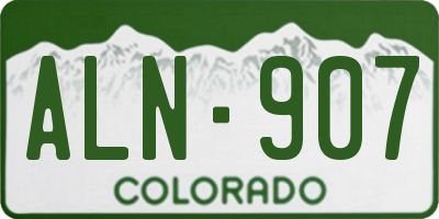 CO license plate ALN907