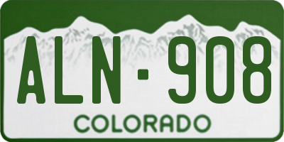 CO license plate ALN908