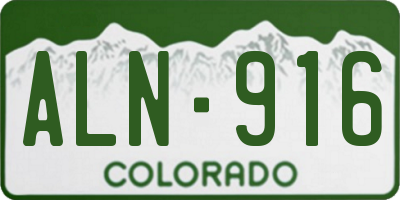 CO license plate ALN916