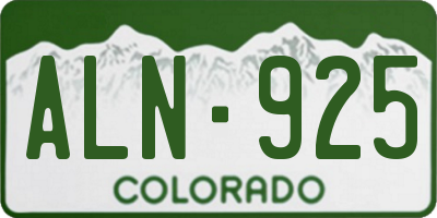 CO license plate ALN925