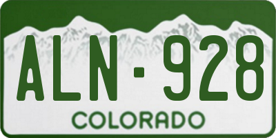 CO license plate ALN928