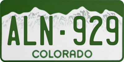 CO license plate ALN929